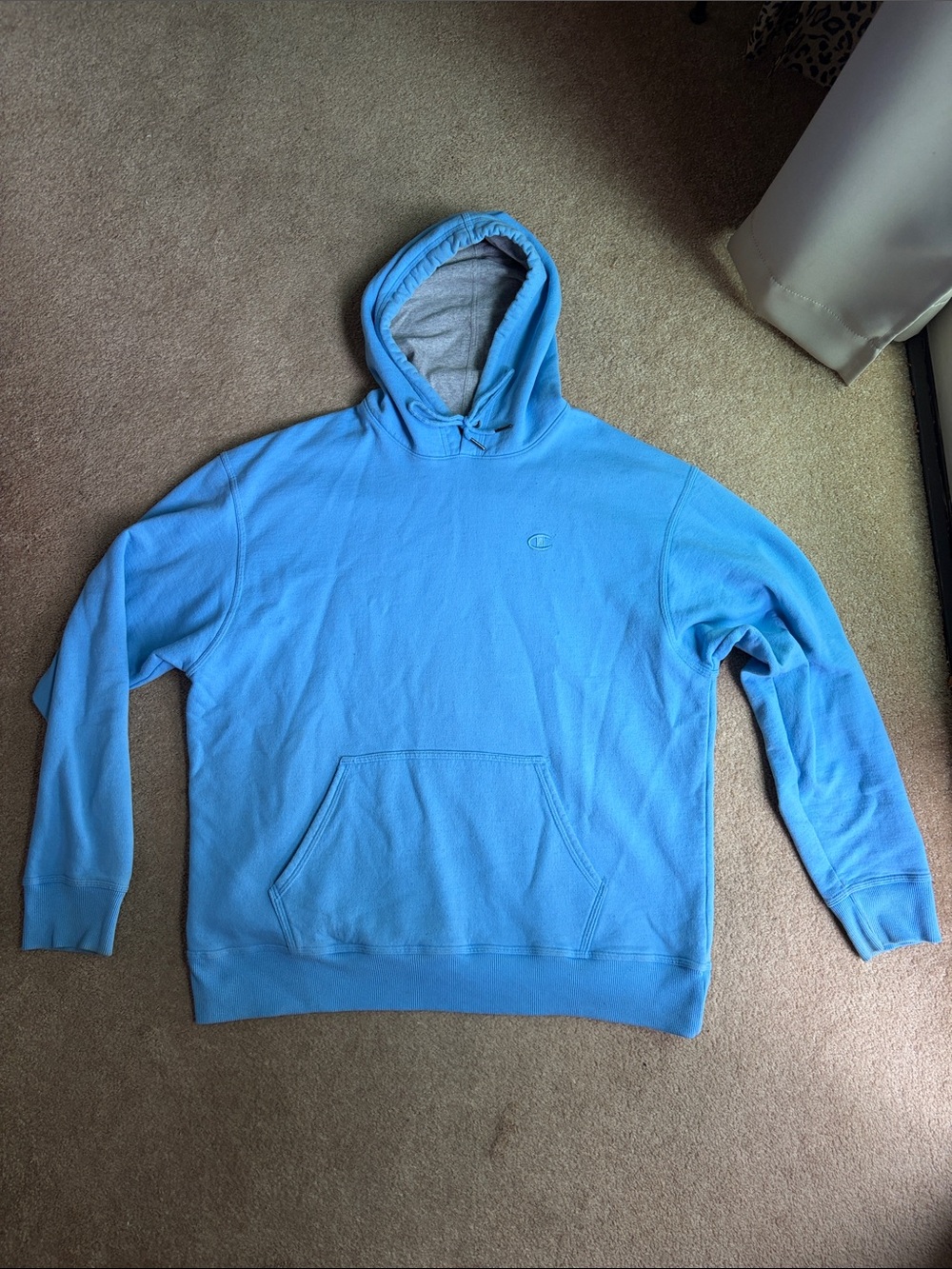 Champion Light Blue Men’s Pullover Hoodie with Kangaroo Pocket